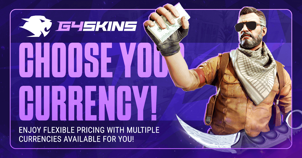 Exchange Rates | G4Skins - Open CS:GO & CS2 cases and earn skins!